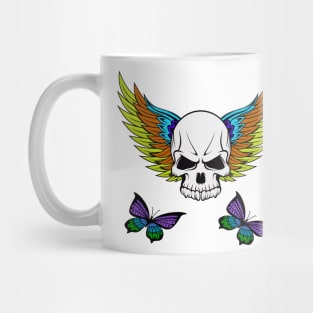 Creative colorful skull with butterflies Mug